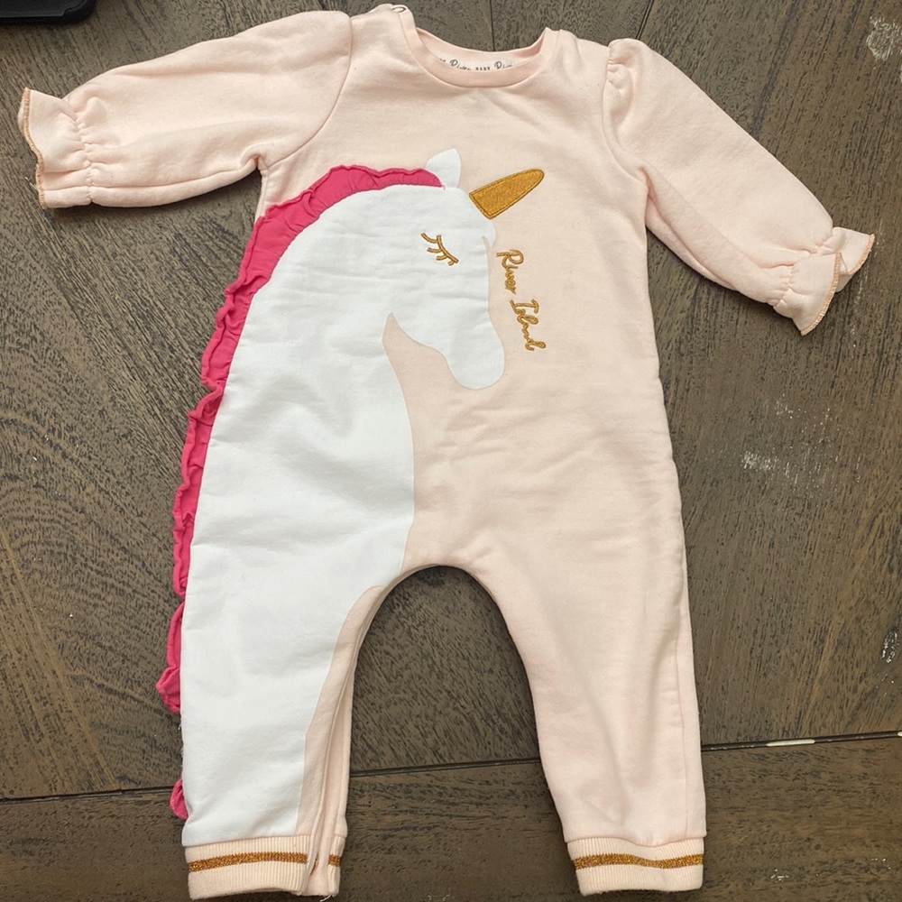 River Island Baby Girl Unicorn Onesie 3-6 Months